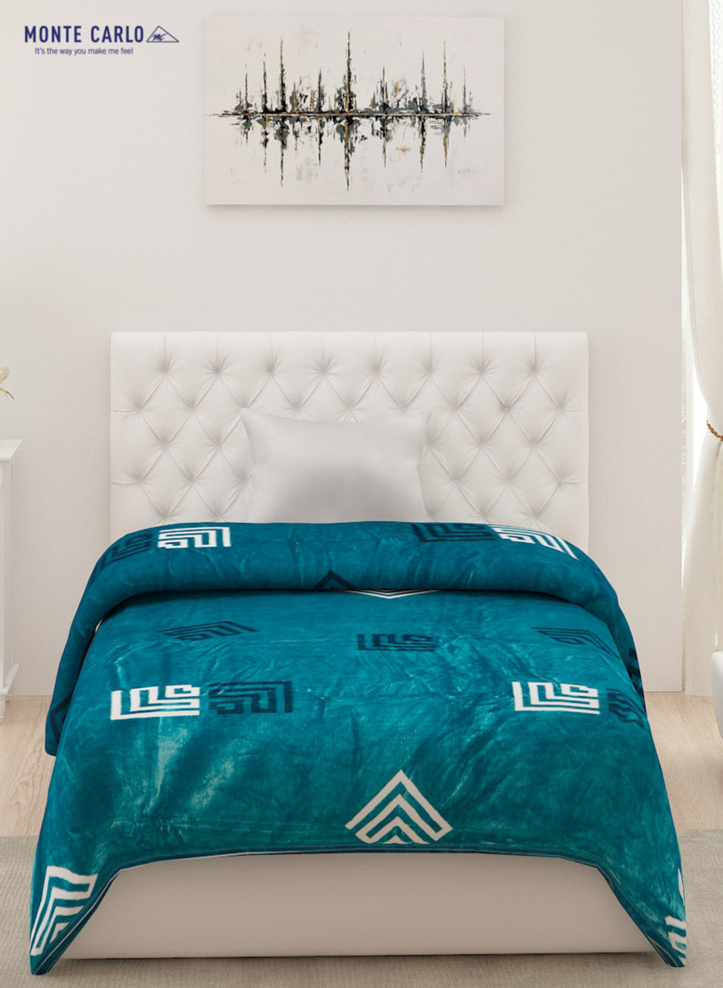 Printed Mink Single Blanket for AC Room -1 Ply