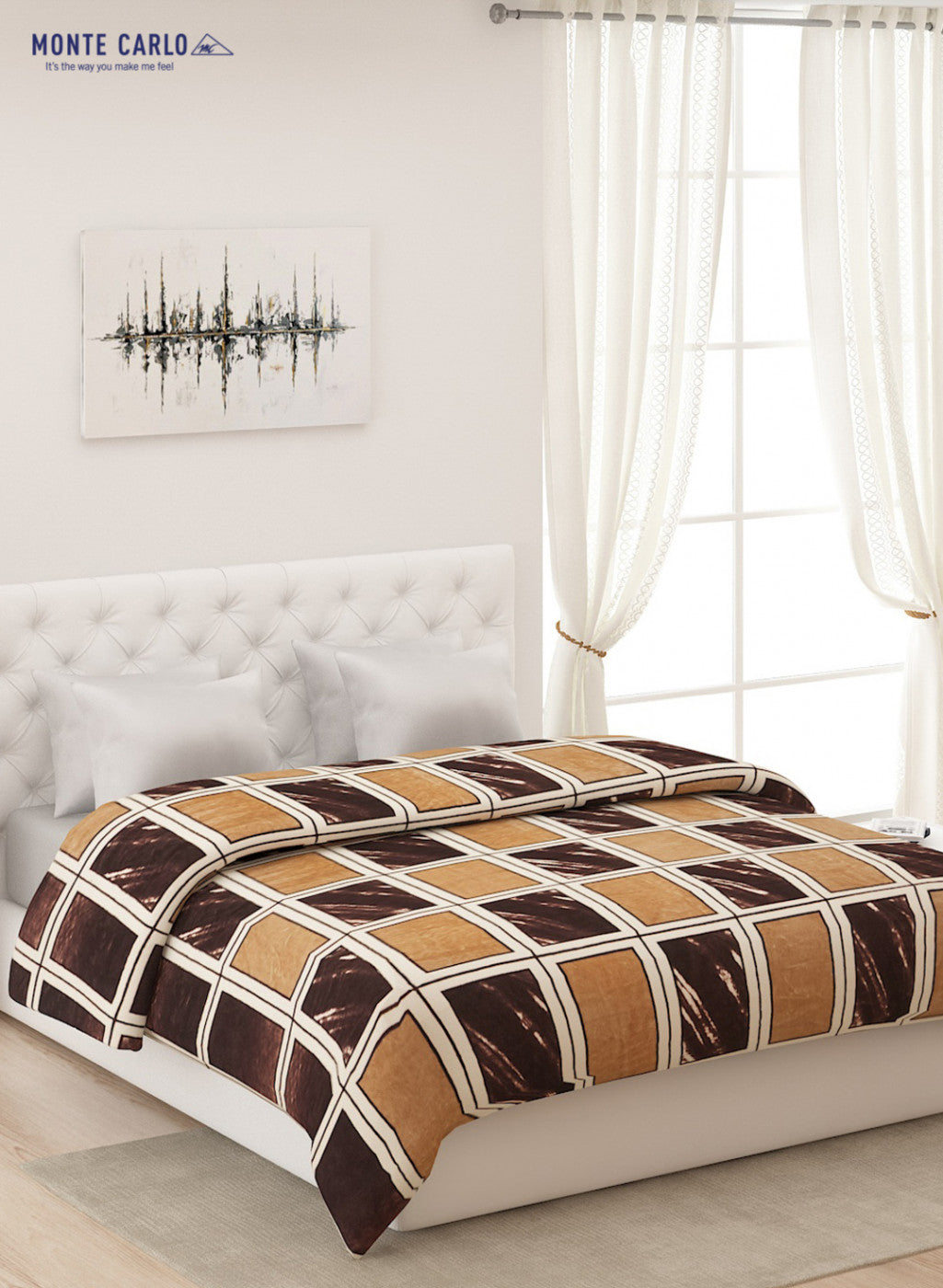 Printed Mink Double Blanket for AC Room -1 Ply