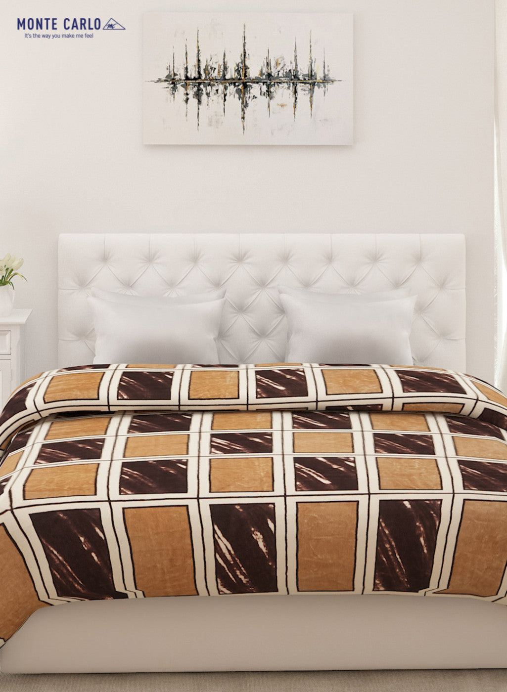 Printed Mink Double Blanket for AC Room -1 Ply