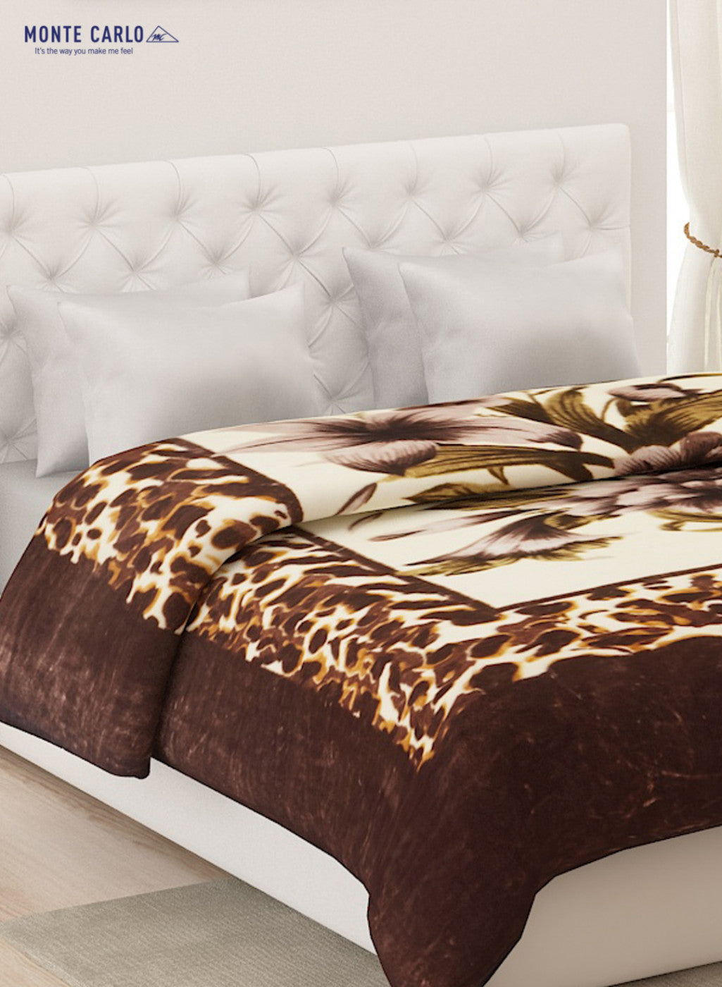 Printed Mink Double Blanket for Mild Winter -1 Ply