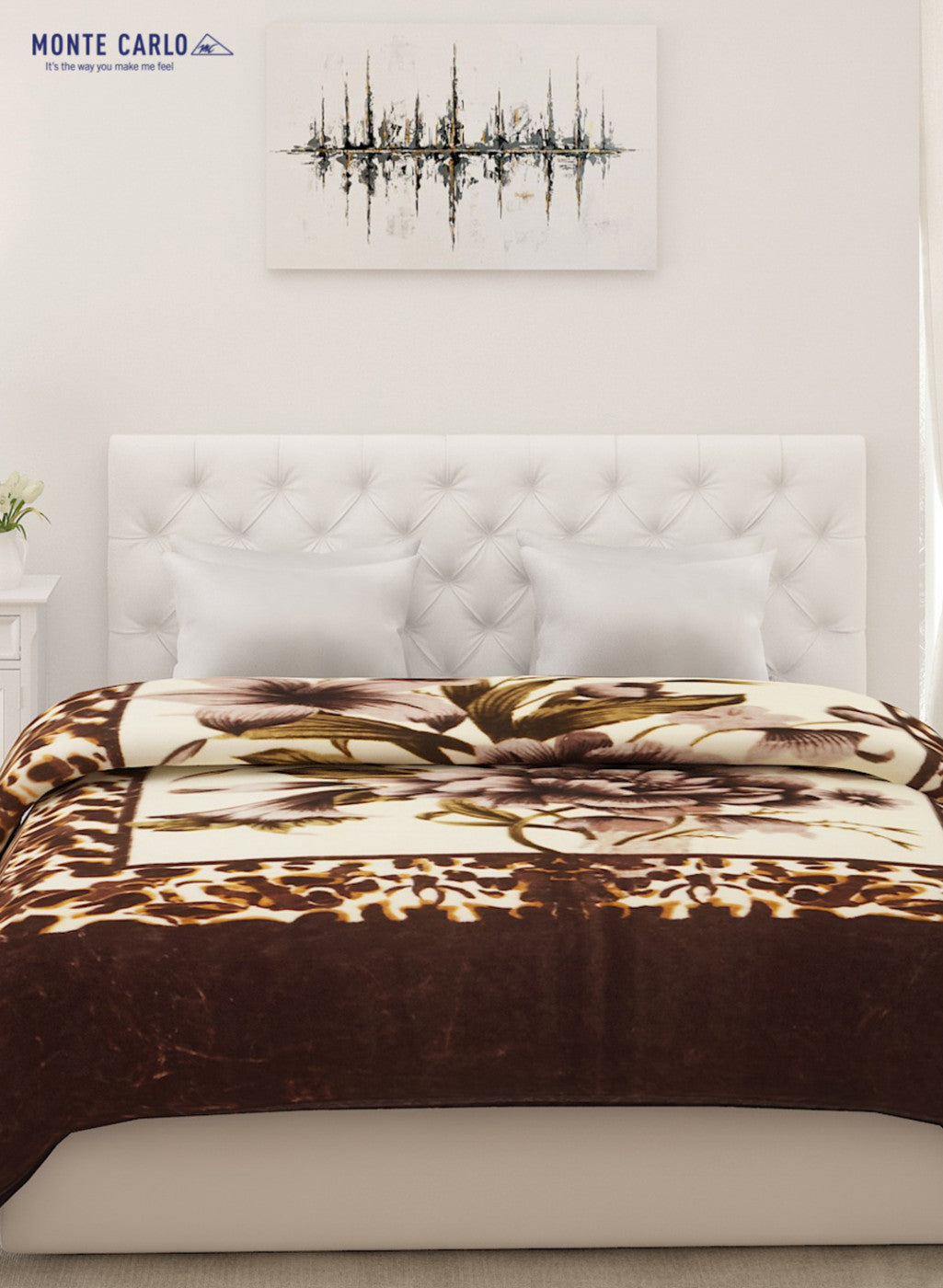 Printed Mink Double Blanket for Mild Winter -1 Ply