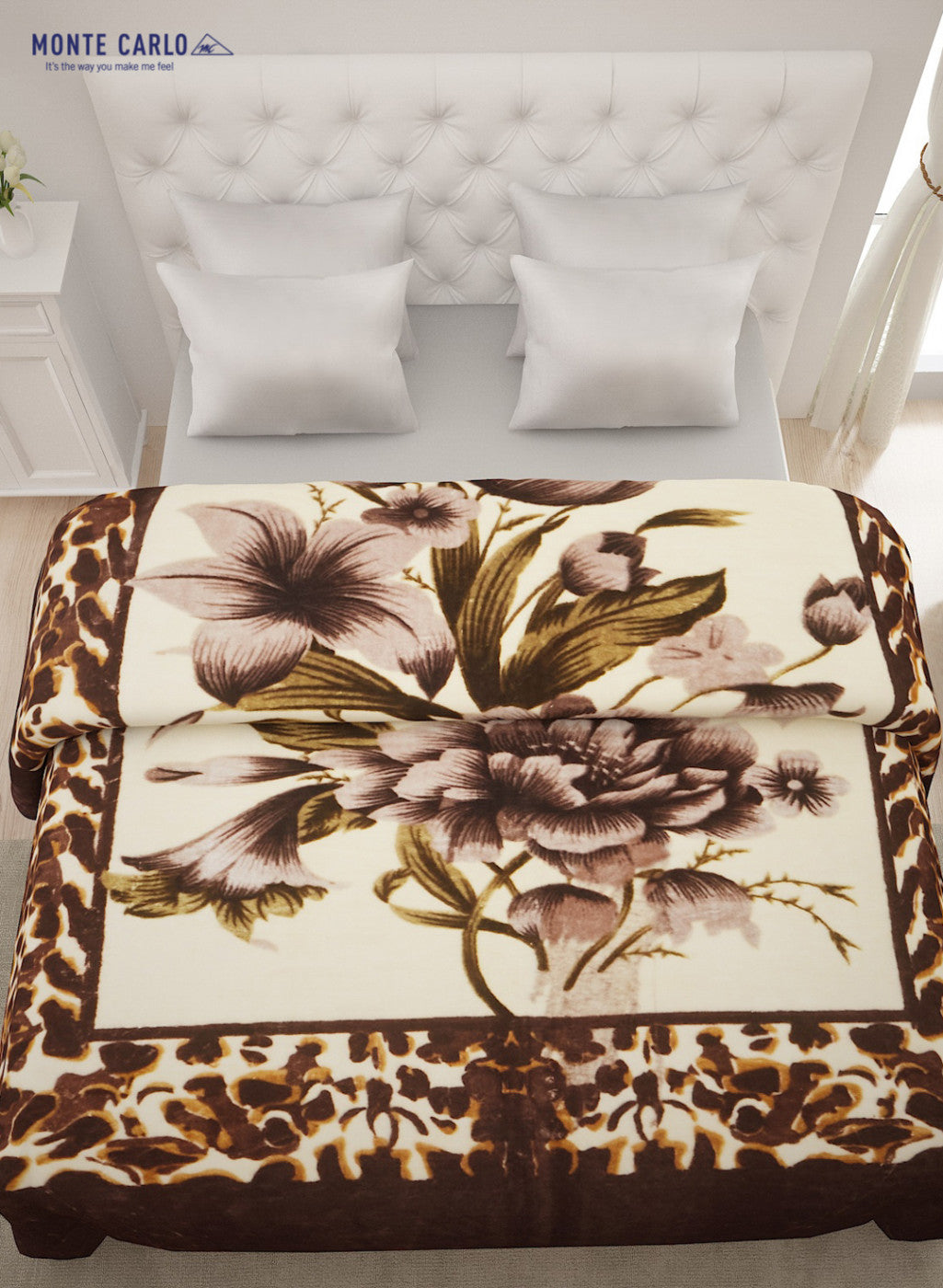 Printed Mink Double Blanket for Mild Winter -1 Ply