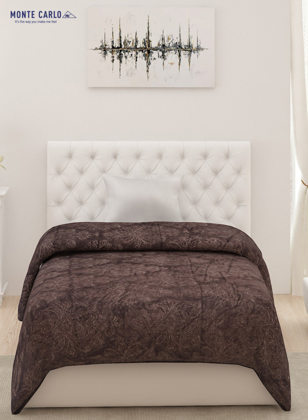 Printed Mink Single Blanket for AC Room -1 Ply