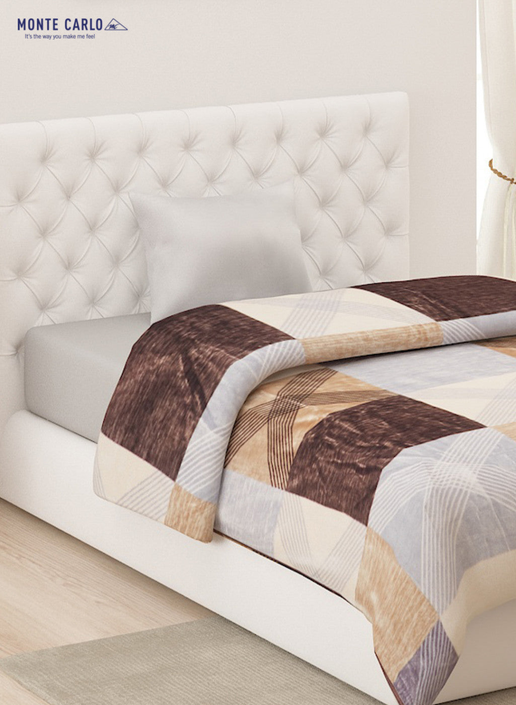 Printed Mink Single Blanket for AC Room -1 Ply