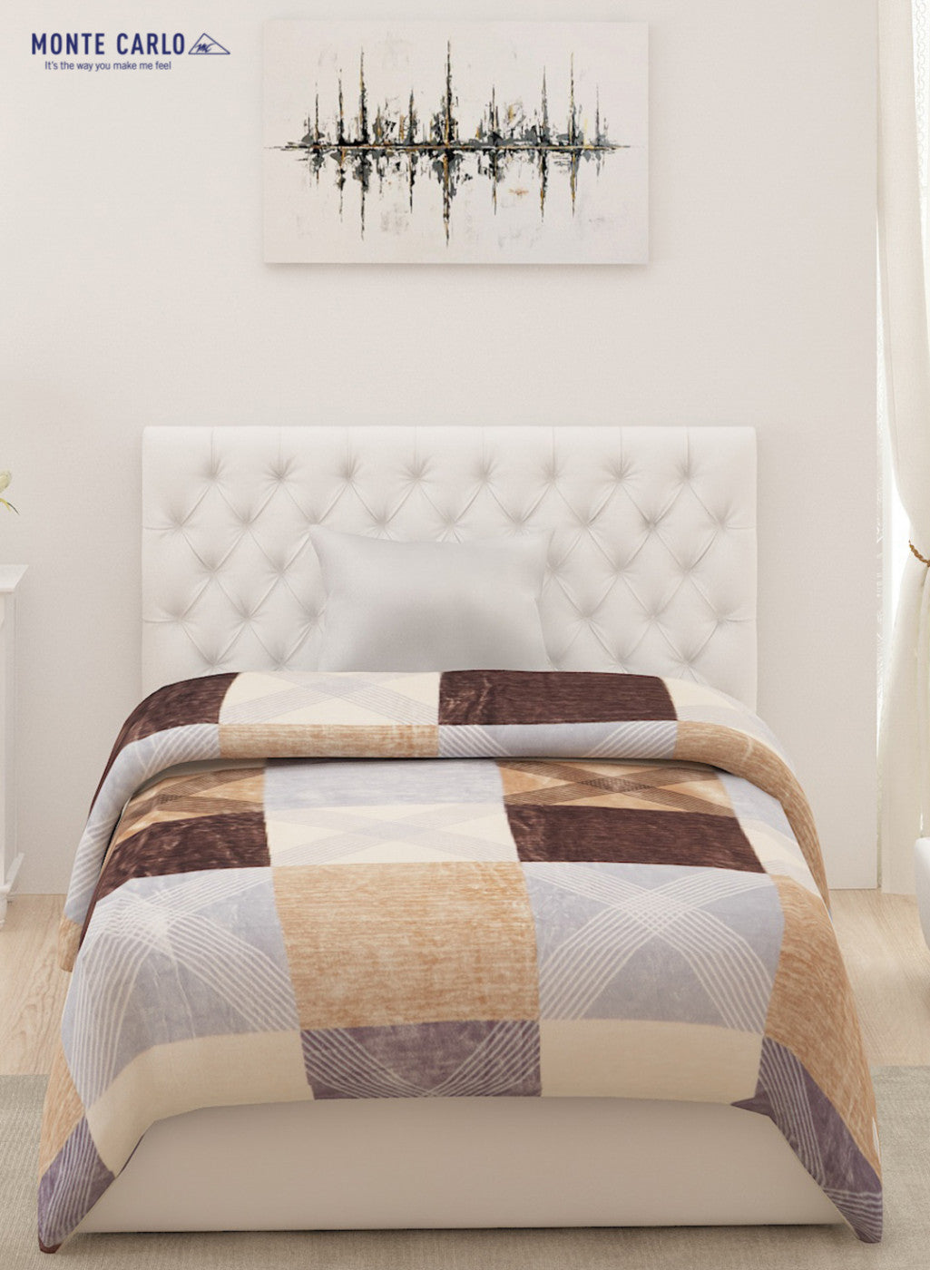 Printed Mink Single Blanket for AC Room -1 Ply