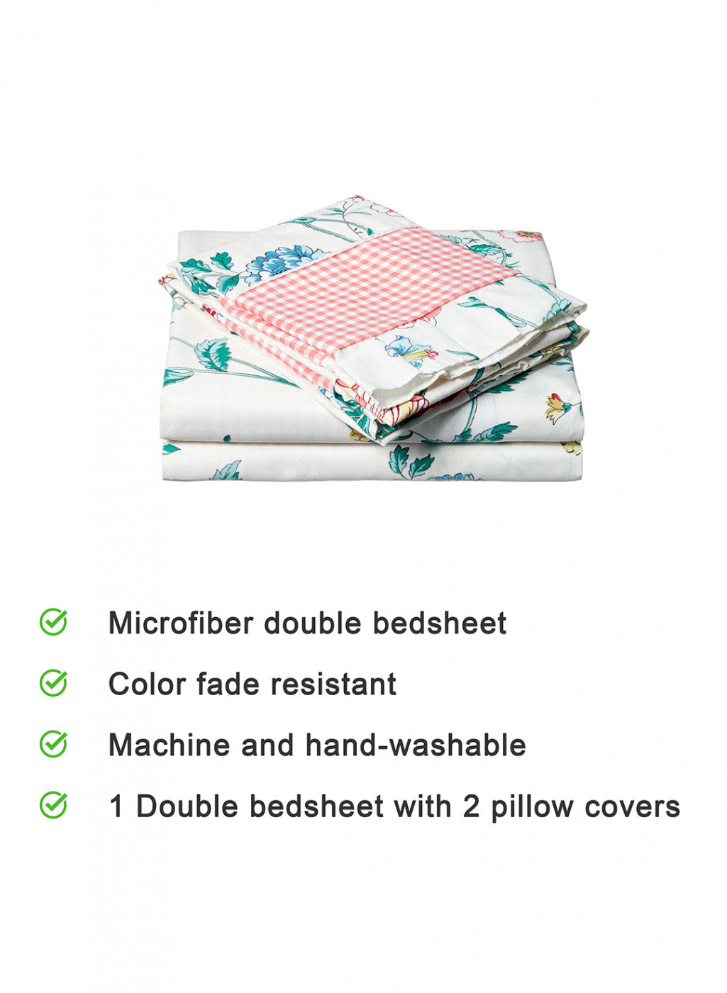 Multi Color 130 GSM Bedsheet with 2 Pillow Covers