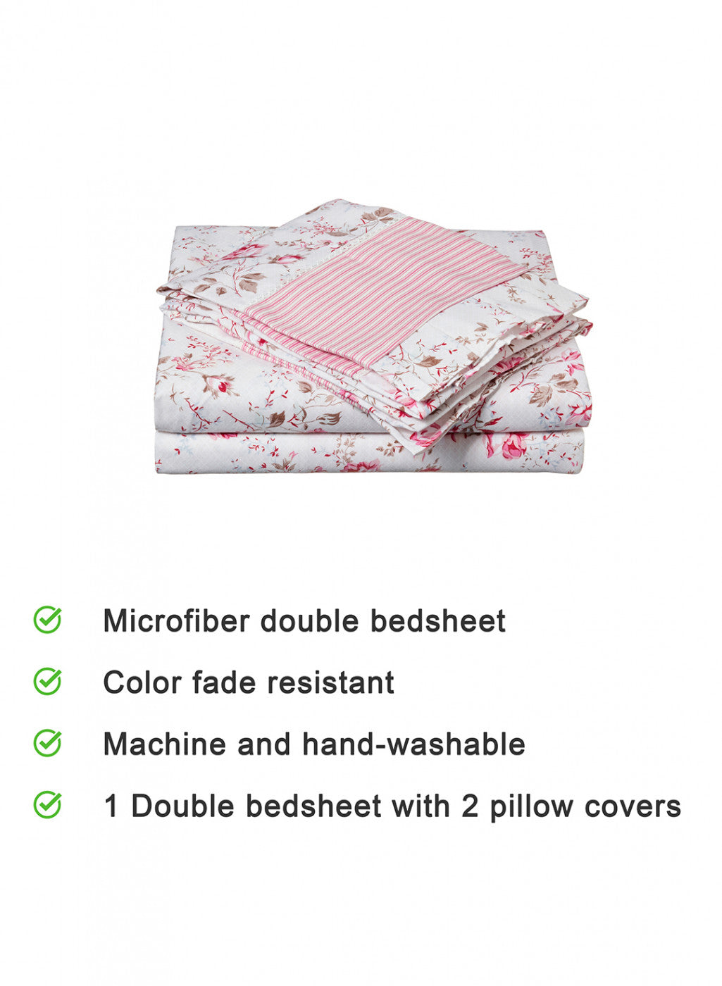 Multi Color 130 GSM Bedsheet with 2 Pillow Covers