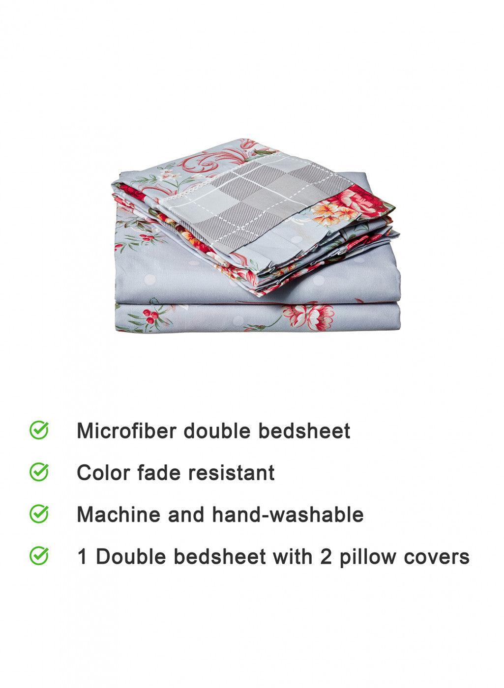 Multi Color 130 GSM Bedsheet with 2 Pillow Covers