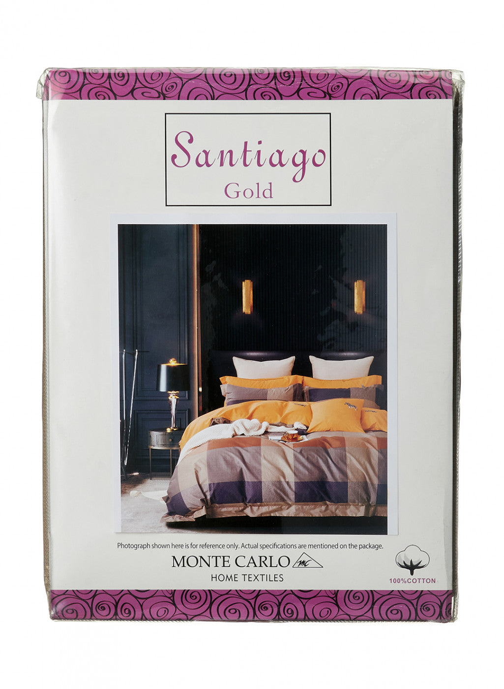 Multicolor 128 TC Bedsheet with 2 Pillow Covers (Santiago Gold)