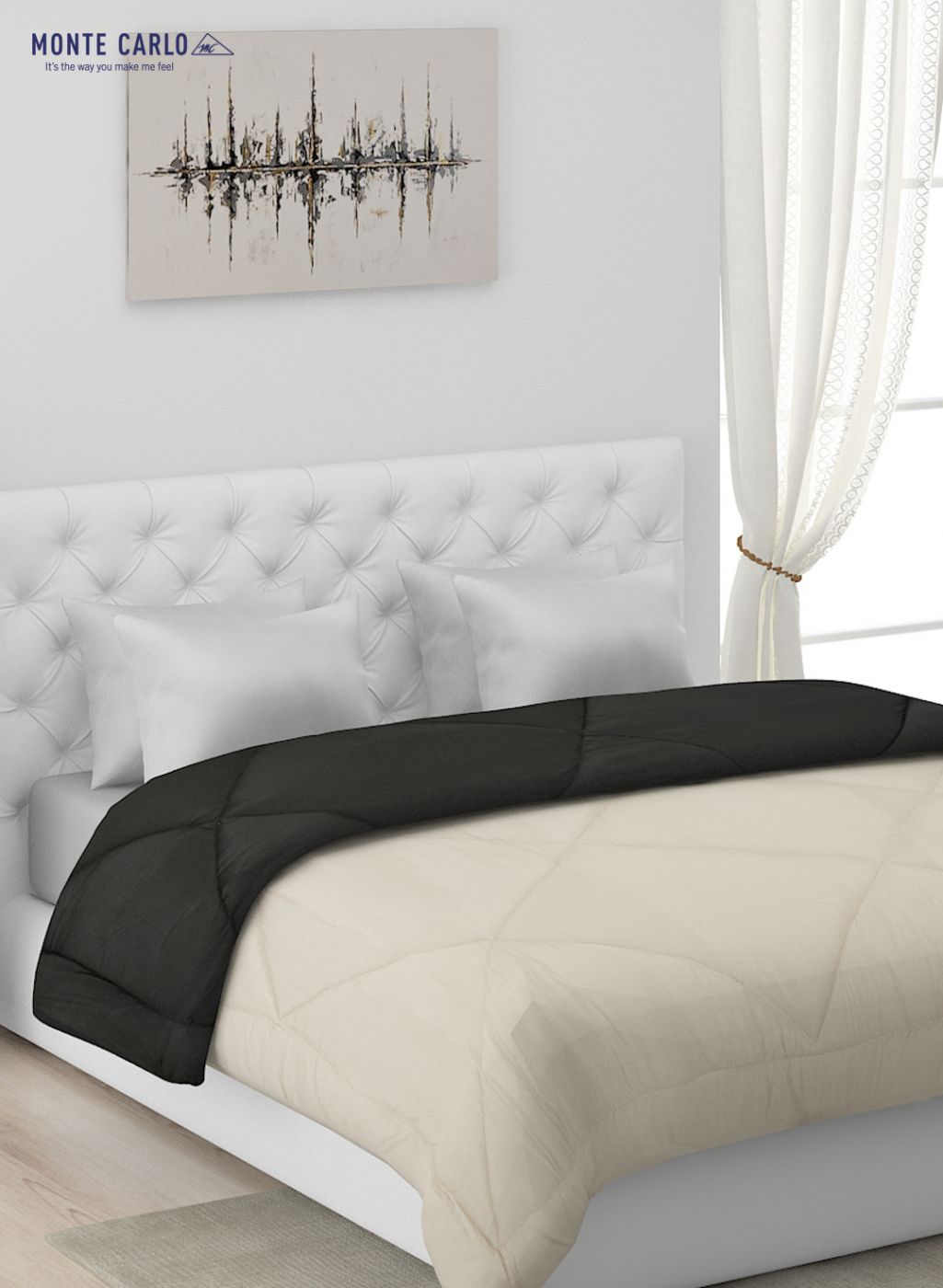 Solid Microfibre Double Comforter for Mild Winter