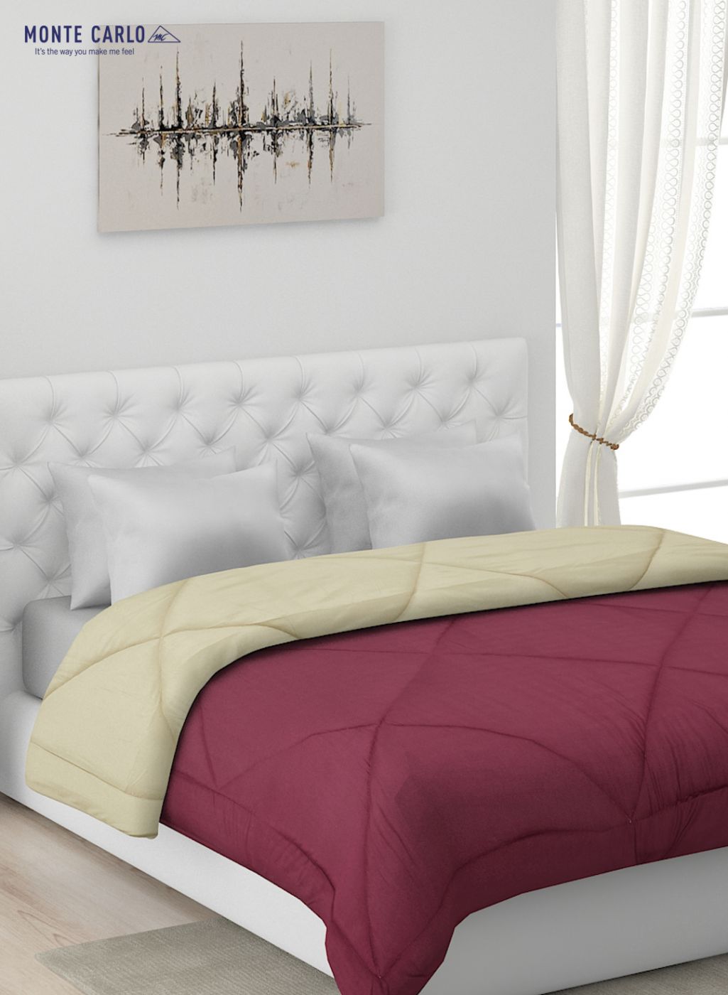 Solid Microfibre Double Comforter for Mild Winter