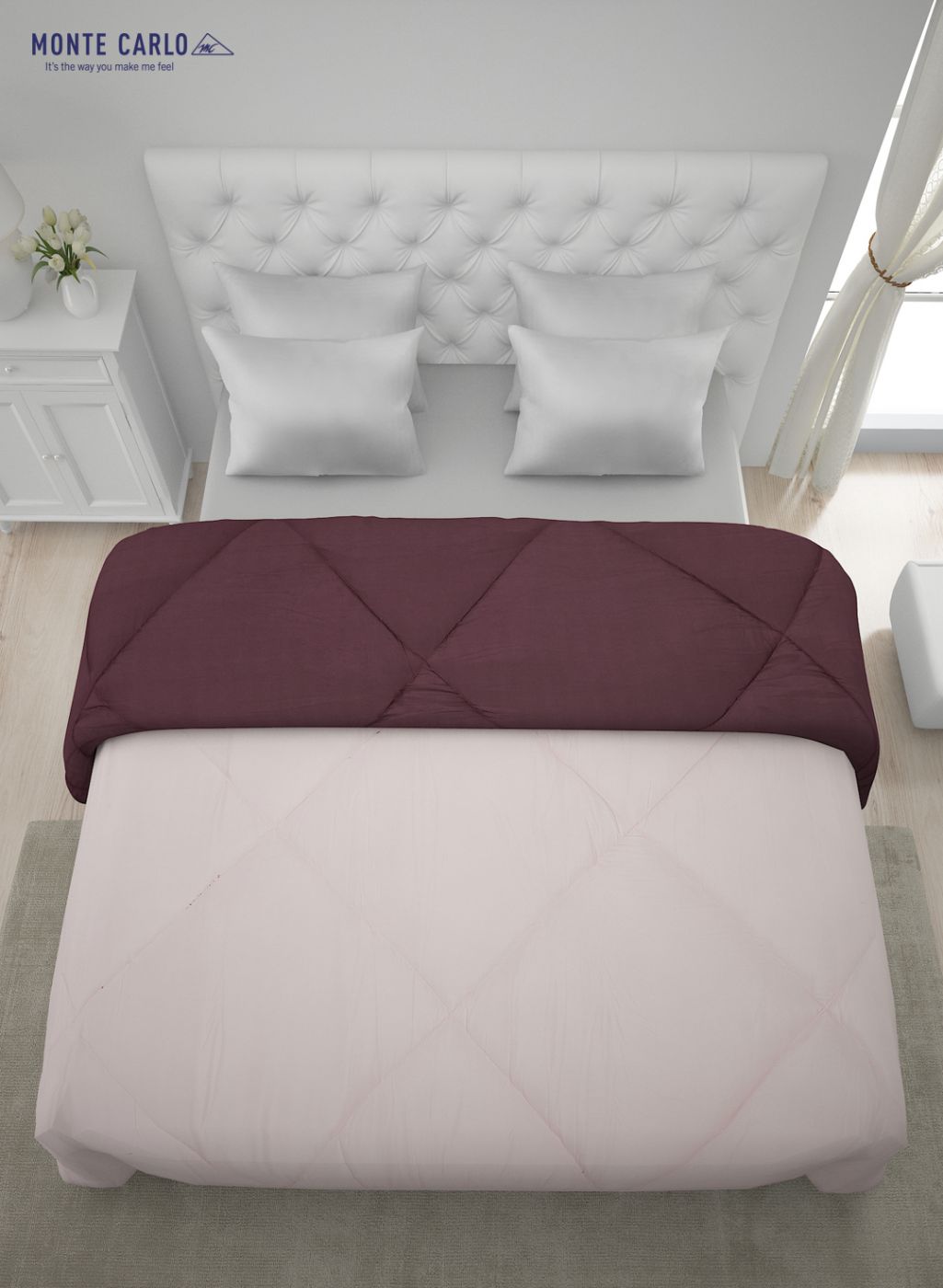 Solid Microfibre Double Comforter for Mild Winter