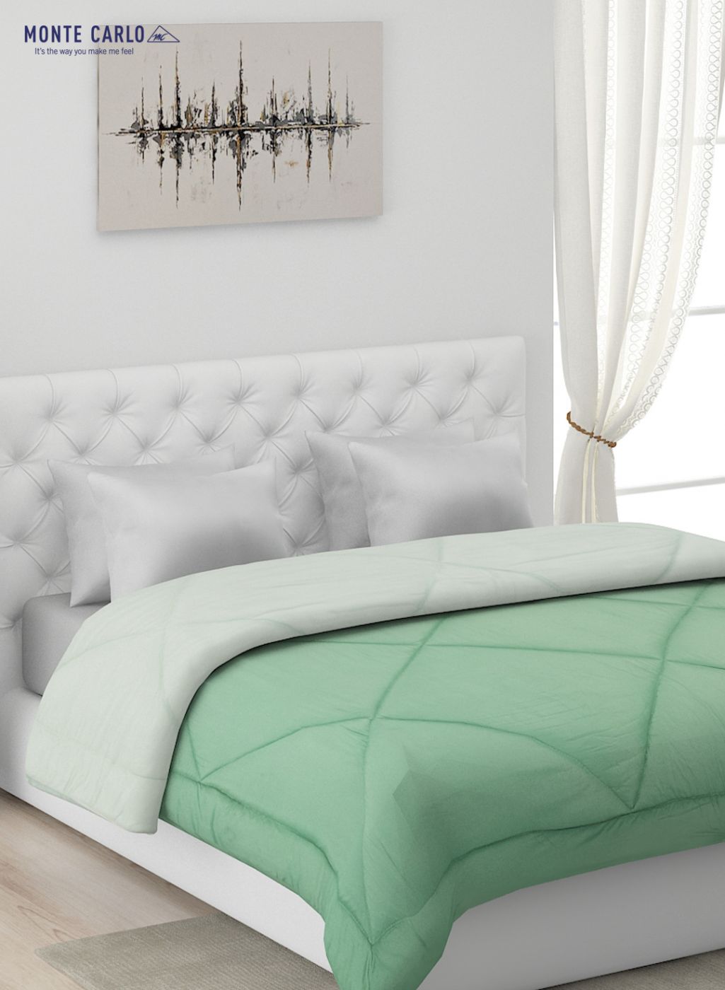 Solid Microfibre Double Comforter for Mild Winter