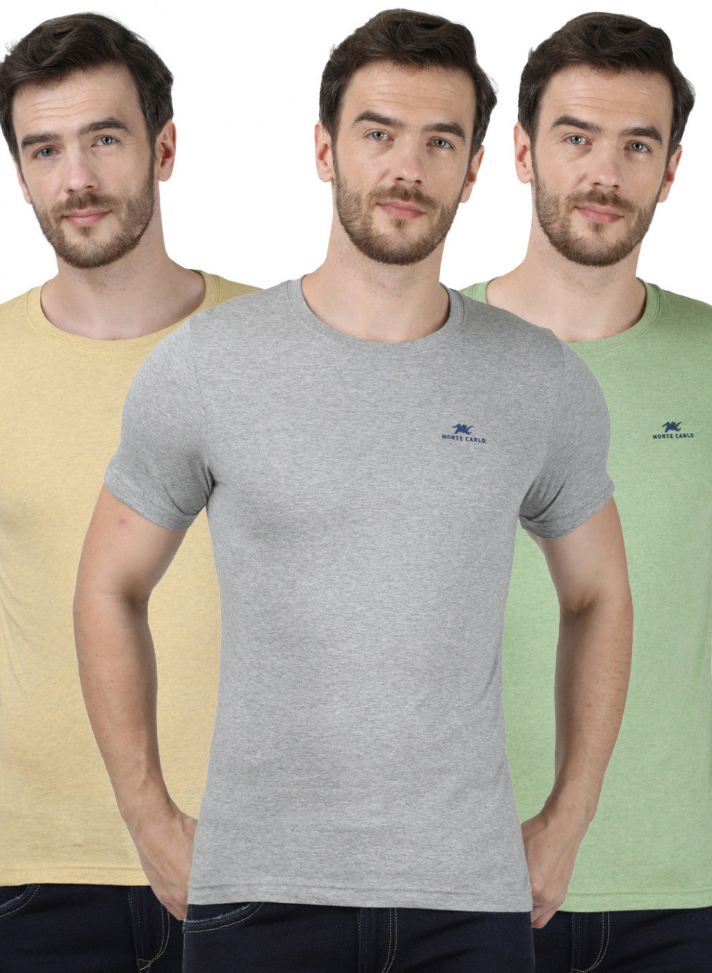 Mens Multi Color Plain T-Shirt