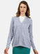 Women Sky Blue Solid Cardigan