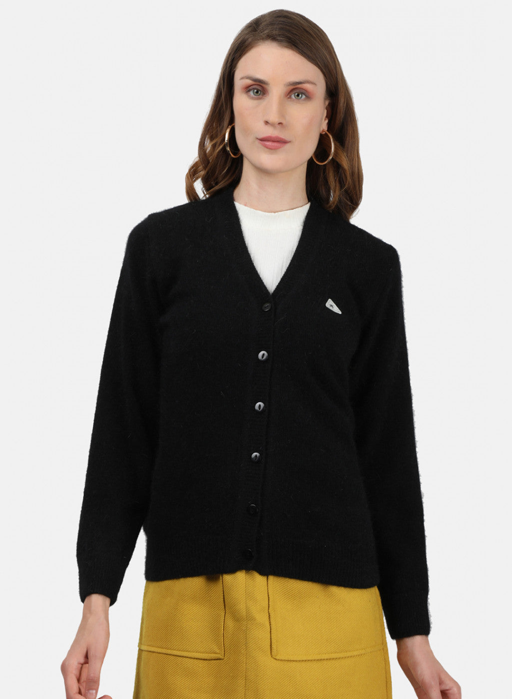 Women Black Solid Cardigan