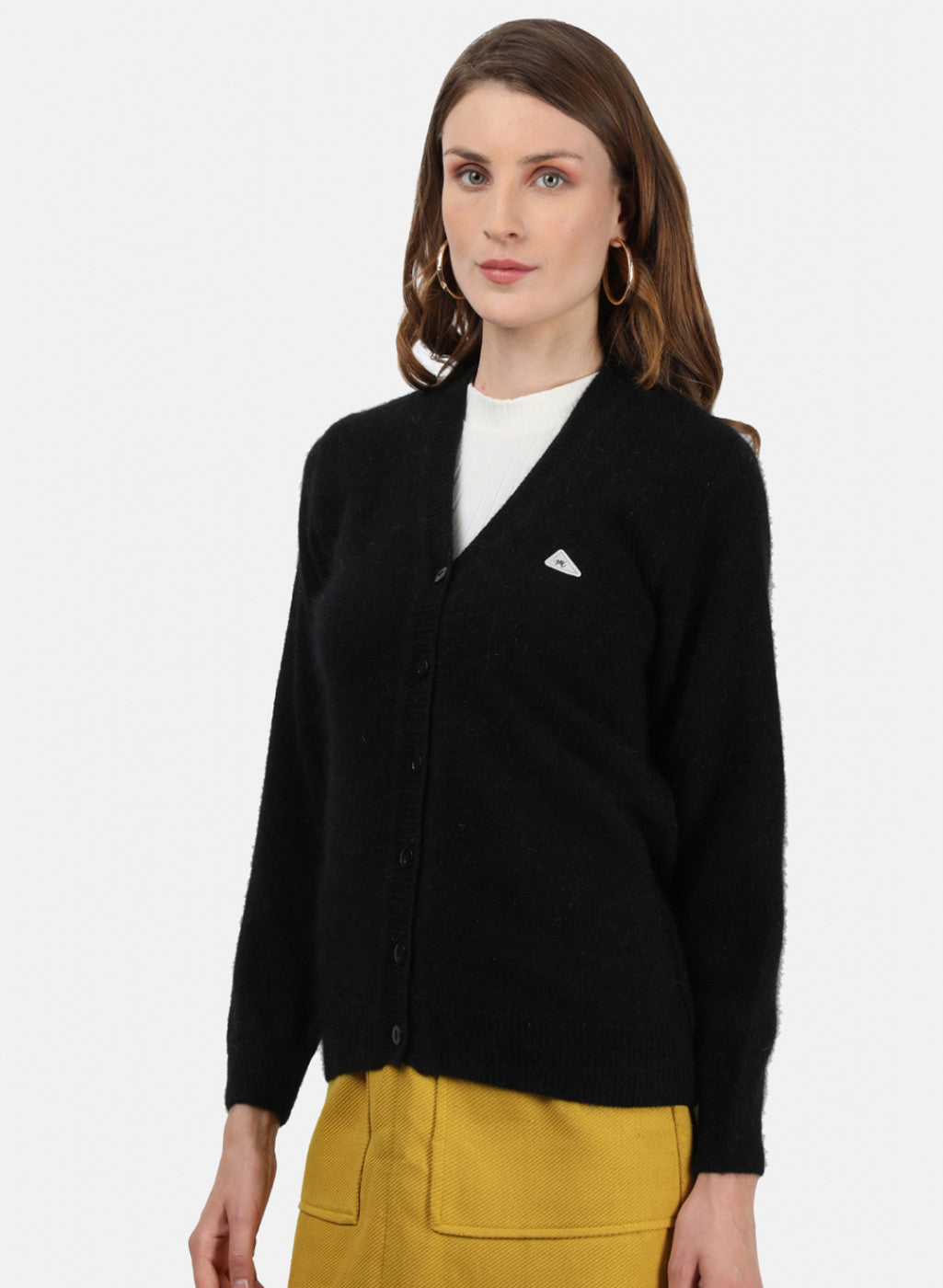 Women Black Solid Cardigan