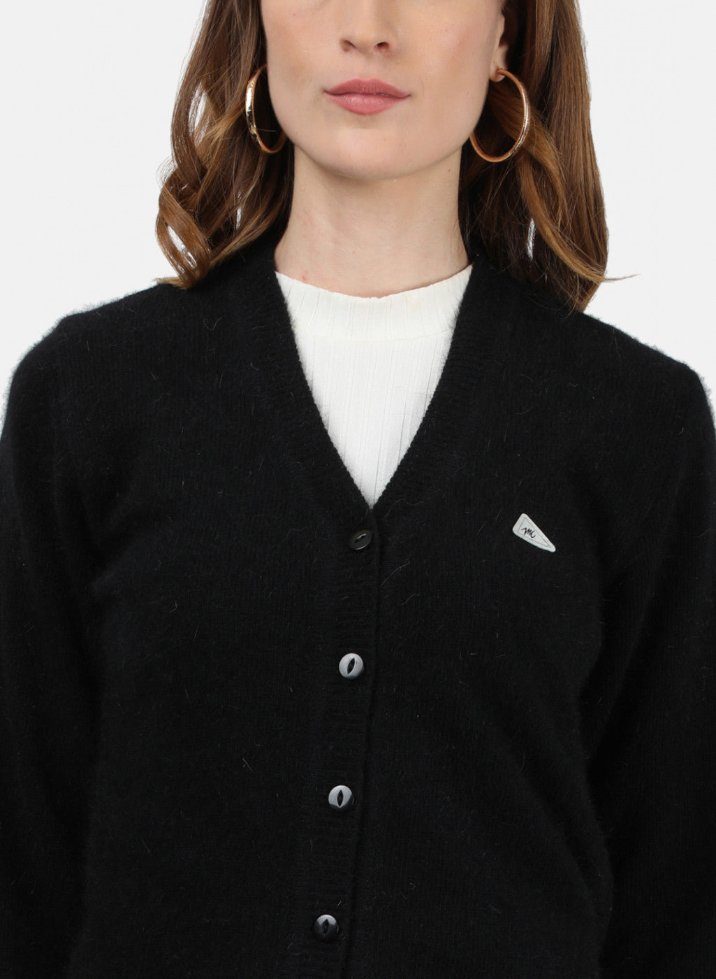 Women Black Solid Cardigan