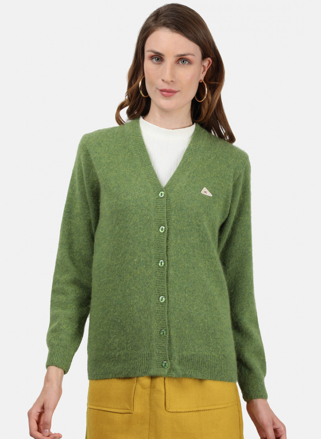 Women Olive Solid Cardigan