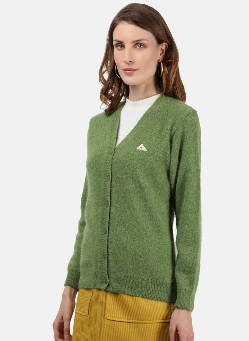 Women Olive Solid Cardigan