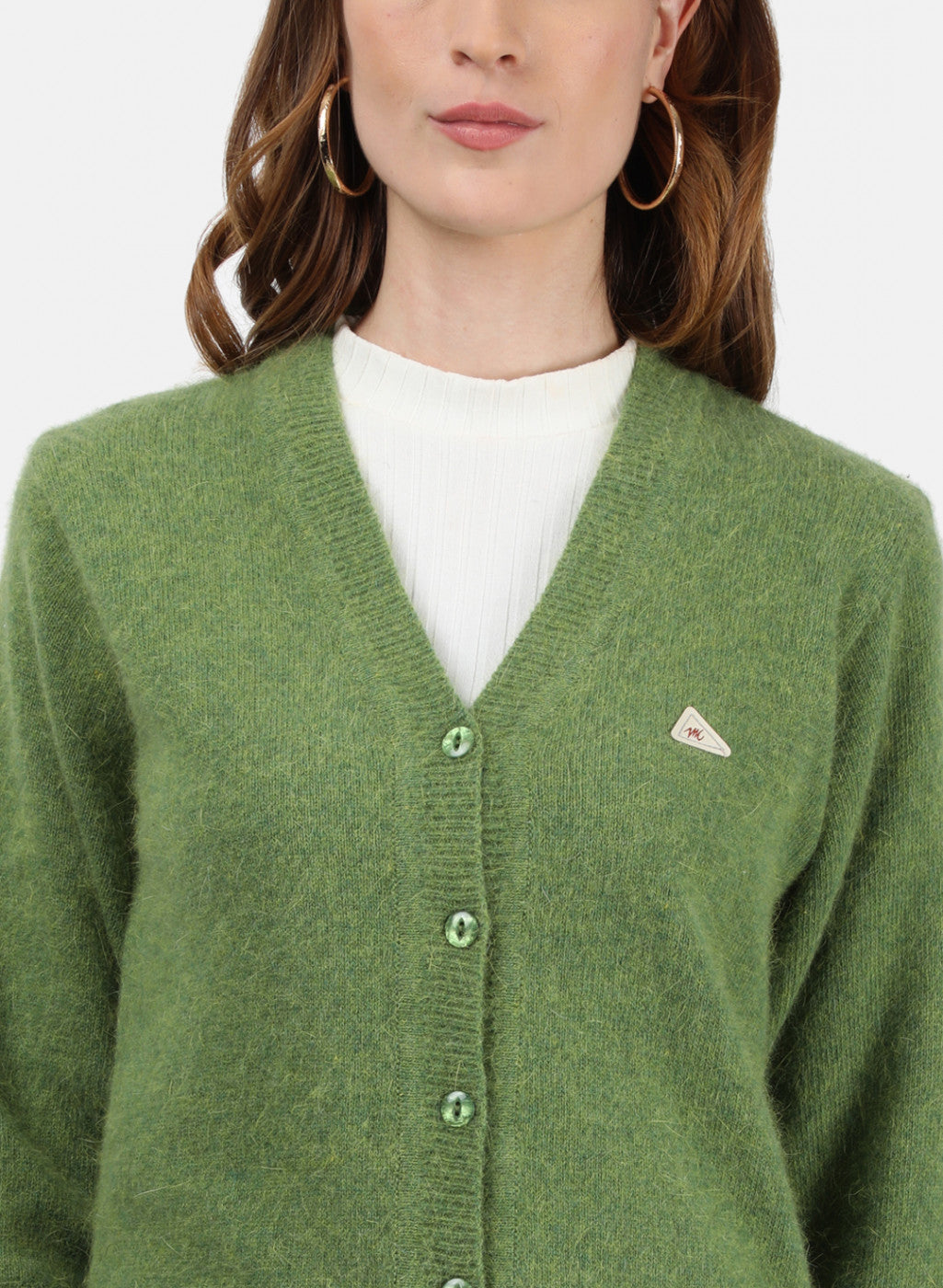 Women Olive Solid Cardigan