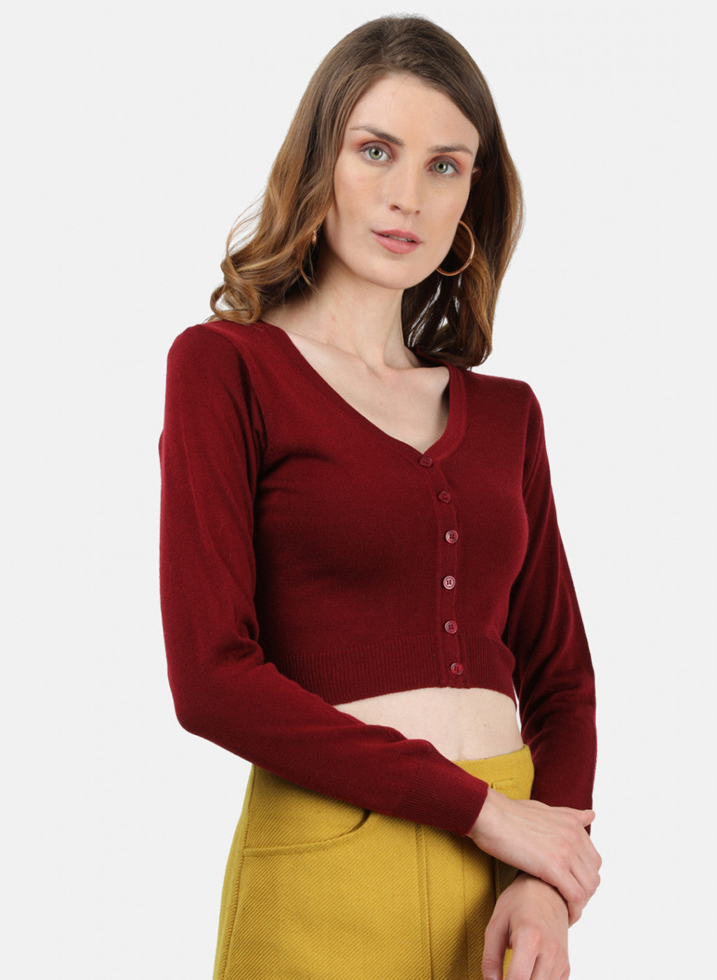 Women Maroon Solid Blouse