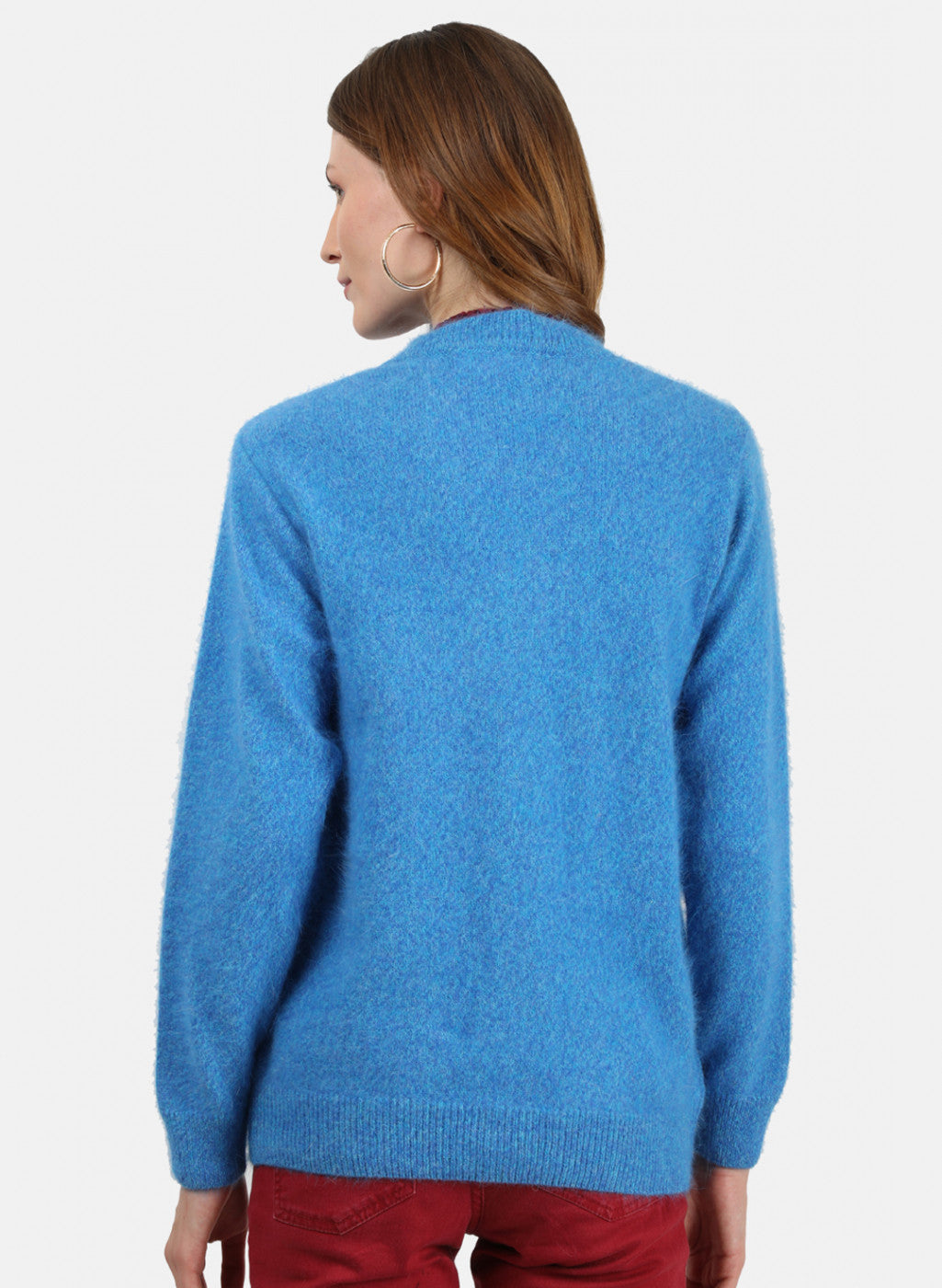 Women Blue Solid Cardigan