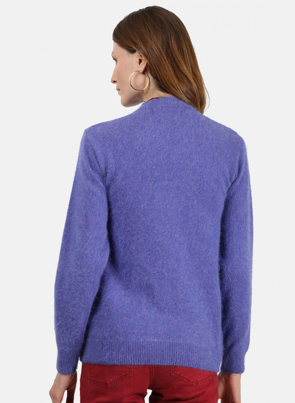 Women Purple Solid Cardigan