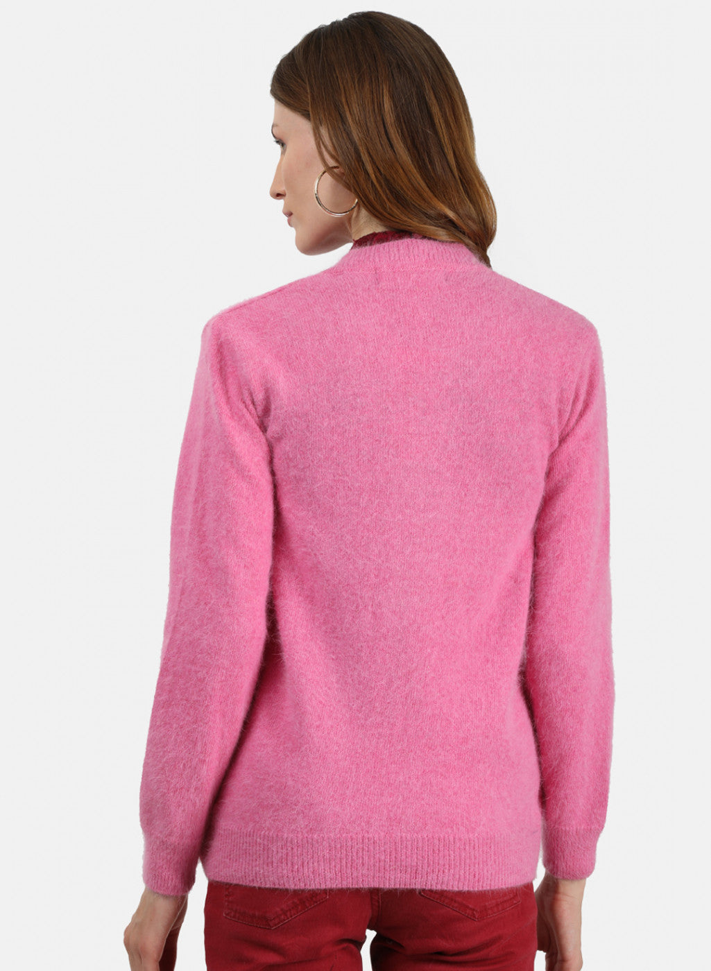 Women Pink Solid Cardigan