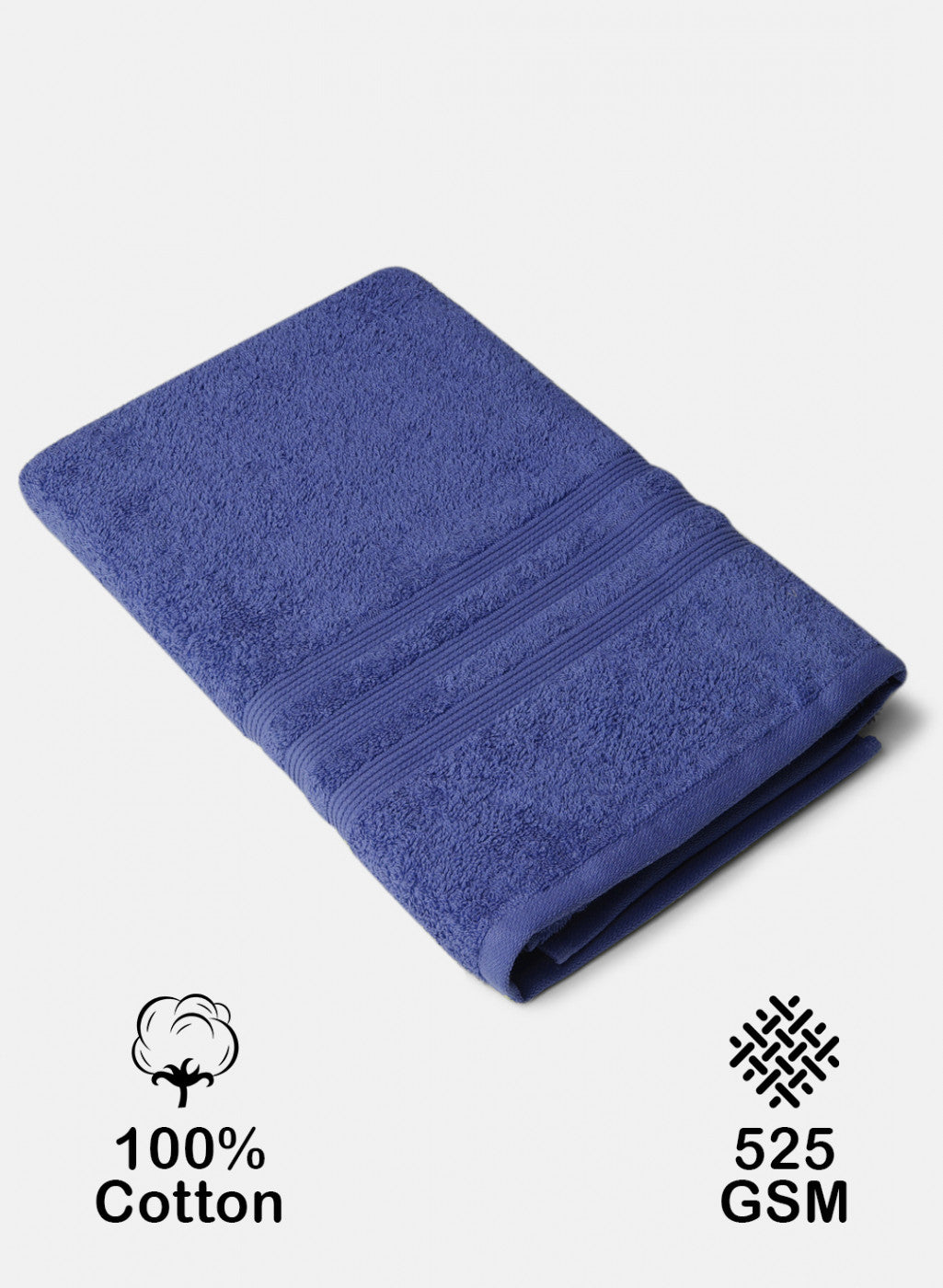 Blue Cotton 625 GSM Bath Towel