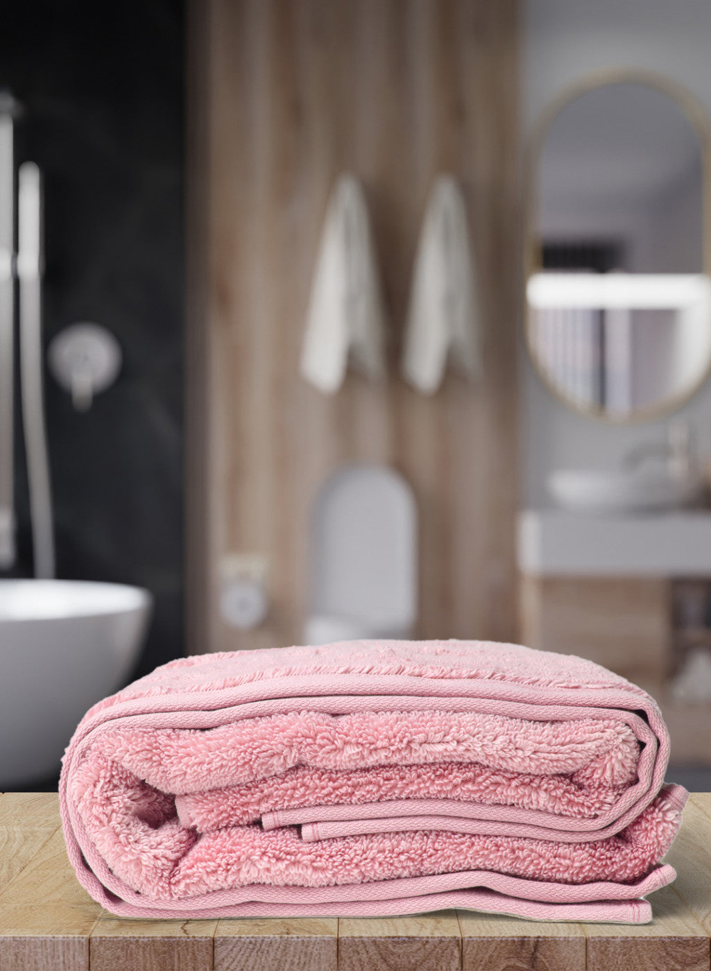 Pink Cotton 650 GSM Bath Towel