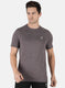 Men Purple Self Design Round Neck T-Shirt