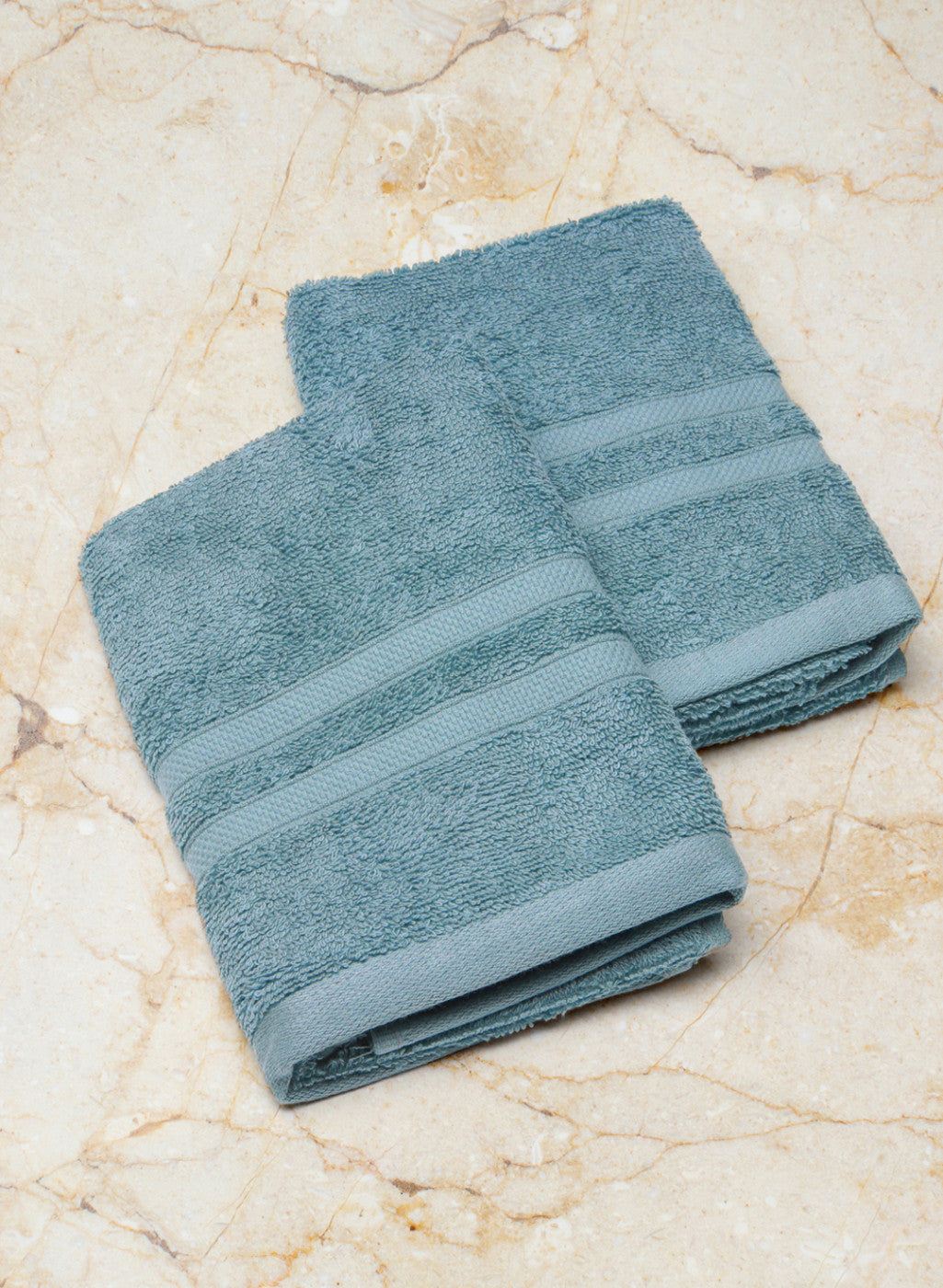 Blue Cotton 525 GSM Hand Towels (Pack of 2)