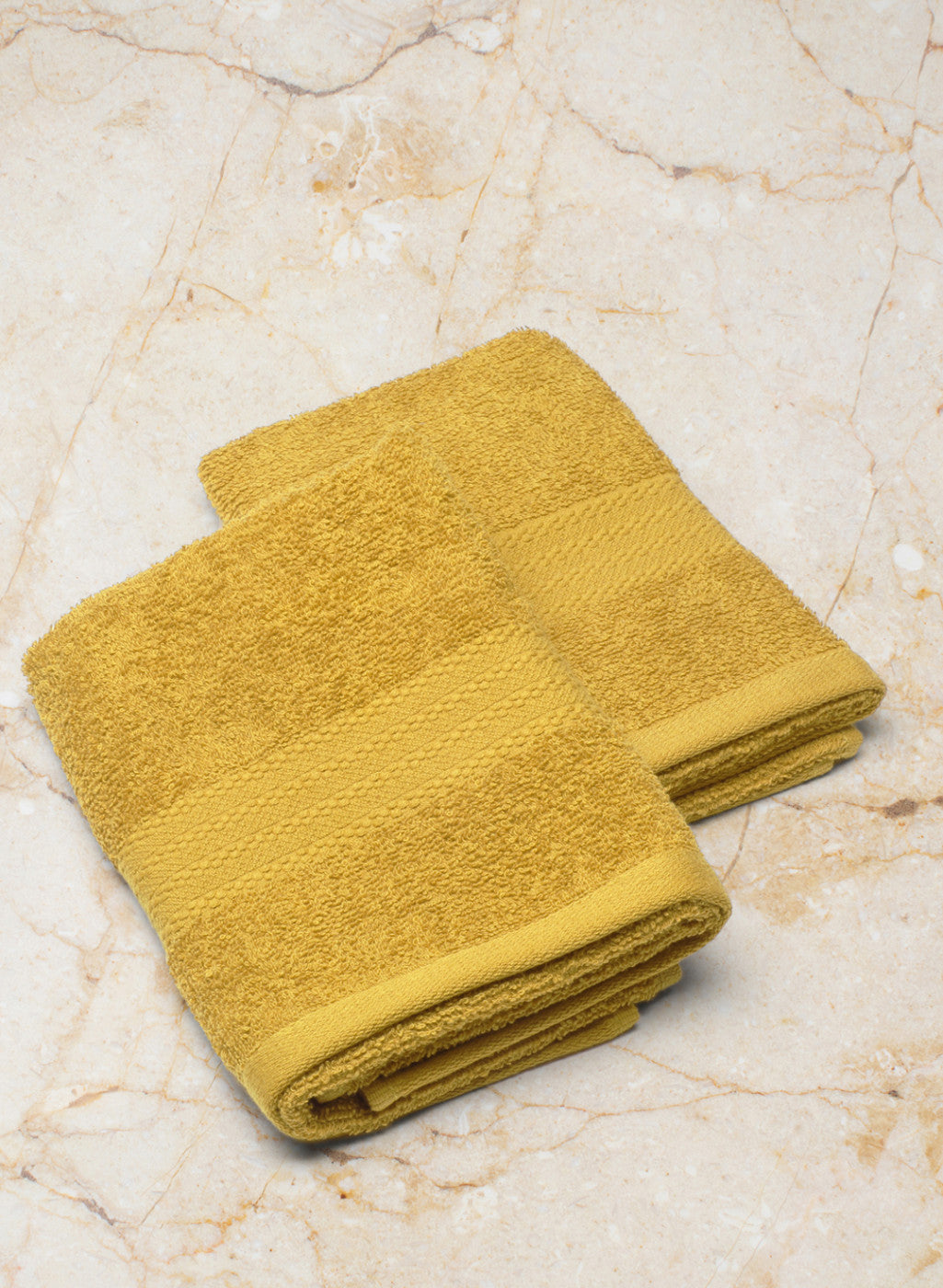 Yellow Cotton 400 GSM Hand Towels (Pack of 2)
